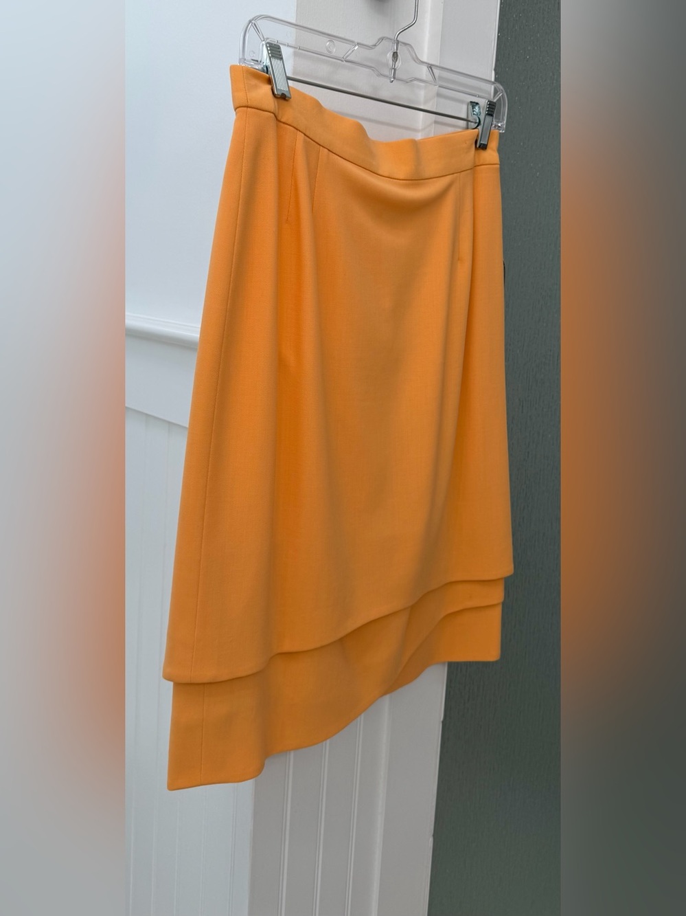 Escada Margaretha Ley Virgin Wool Skirt Suit 8 Apricot Orange Vintage Luxe - Picture 10 of 16